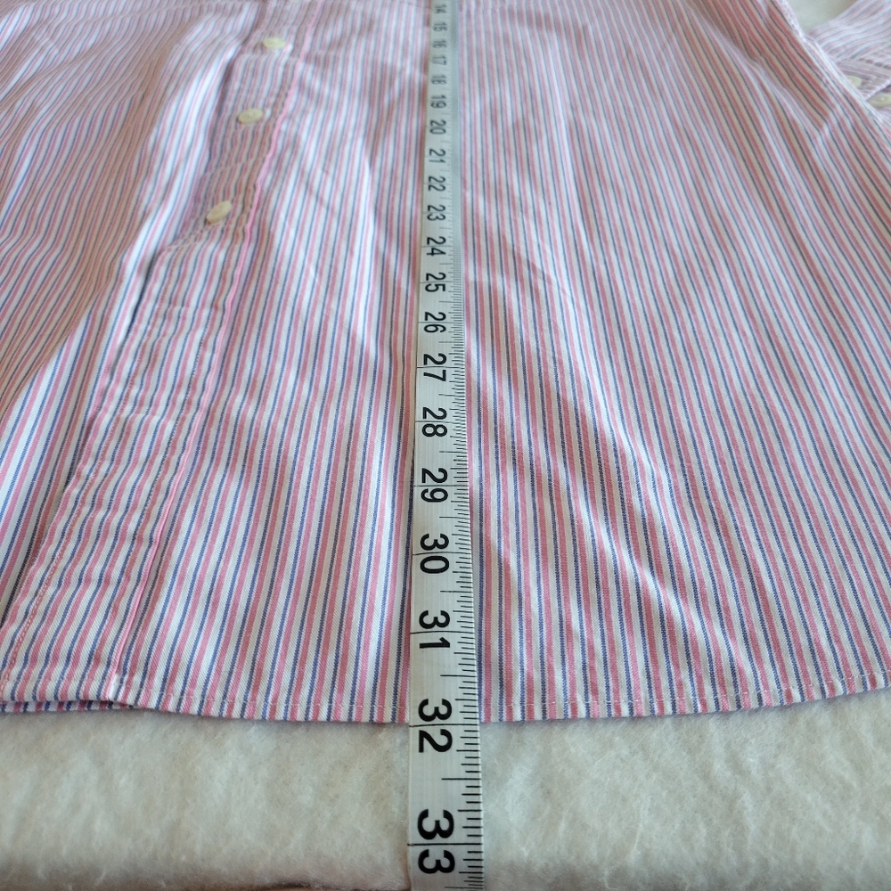 Brooks Brothers Men's Button Up Long Sleeve Shirt Size L Pink Blue Pin Stripes. - Picture 6 of 8